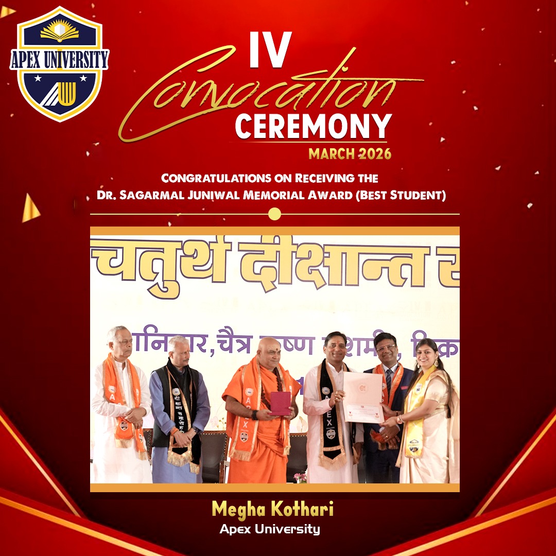 congratulate Megha Kothari on receiving the 🏆 Dr. Sagarmal Juniwal Memorial Award (Best Student)